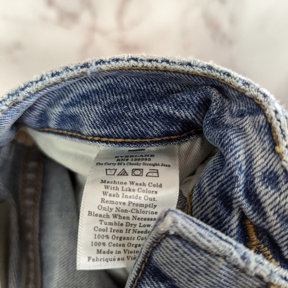 Everlane Jeans 29 Regular Button Fly 90s Cheeky Straight High Rise Light - Picture 9 of 12